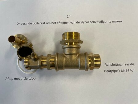 51599G Aansluitset met aftap onderzijde boiler naar heatpipe&#039;s