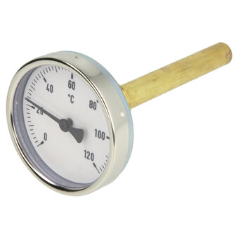 21120G Bimetaal-wijzerthermometer 0-120&deg;C 100 mm sensor met 63 mm behuizing